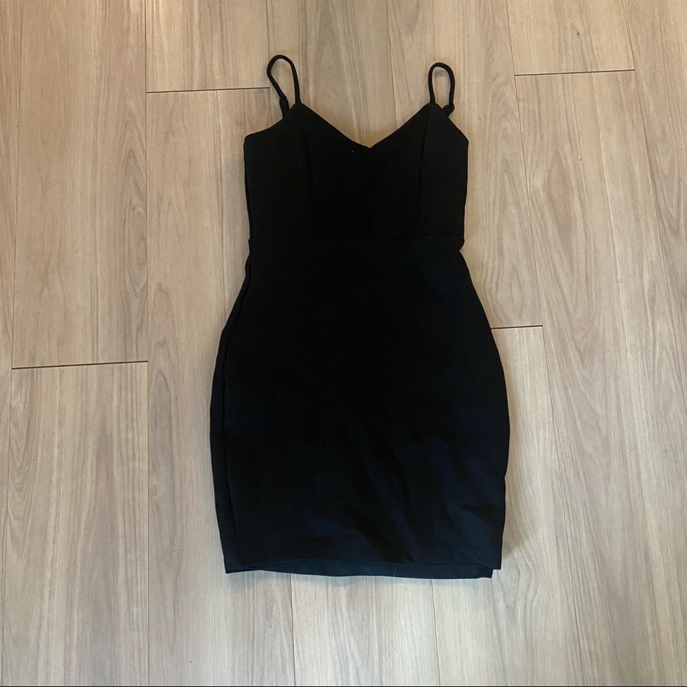 Lulus mini black dress (cabaret night black sleeveless bodycon)